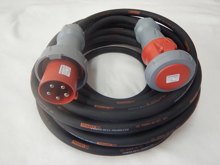 380V 63A 400V verlengkabel 20 meter H07 RN-F 5G10 met PowerTOP stekkers