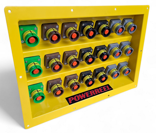 Powersure montage paneel met panel source connectoren.